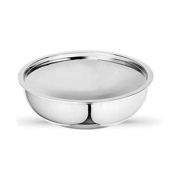 SignoraWare Artista triply Shallow Tasla Stainless Steel Induction Compatible Triply with Steel Lid (Induction and Gas Compatible), 26cm, Capacity 4000ml, Silver