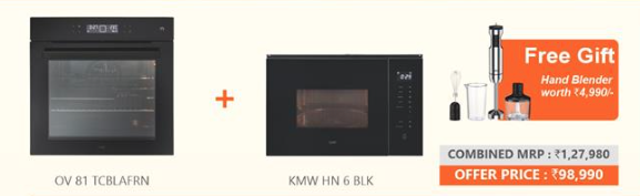 KAFF OV 81 TCBL AFR 60cm Built In Electric Oven & KAFF KMW HN 6 BLK Built In Microwave Combo 1