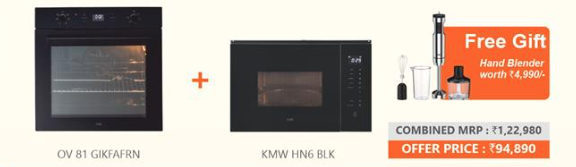 KAFF OV 81 GIKF AFR 60 ELECTRIC OVEN & KAFF KMW HN 6 BLK Built In Microwave