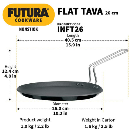 Hawkins Futura 26 cm INFT26 4.88 mm Nonstick Griddles Flat Tava