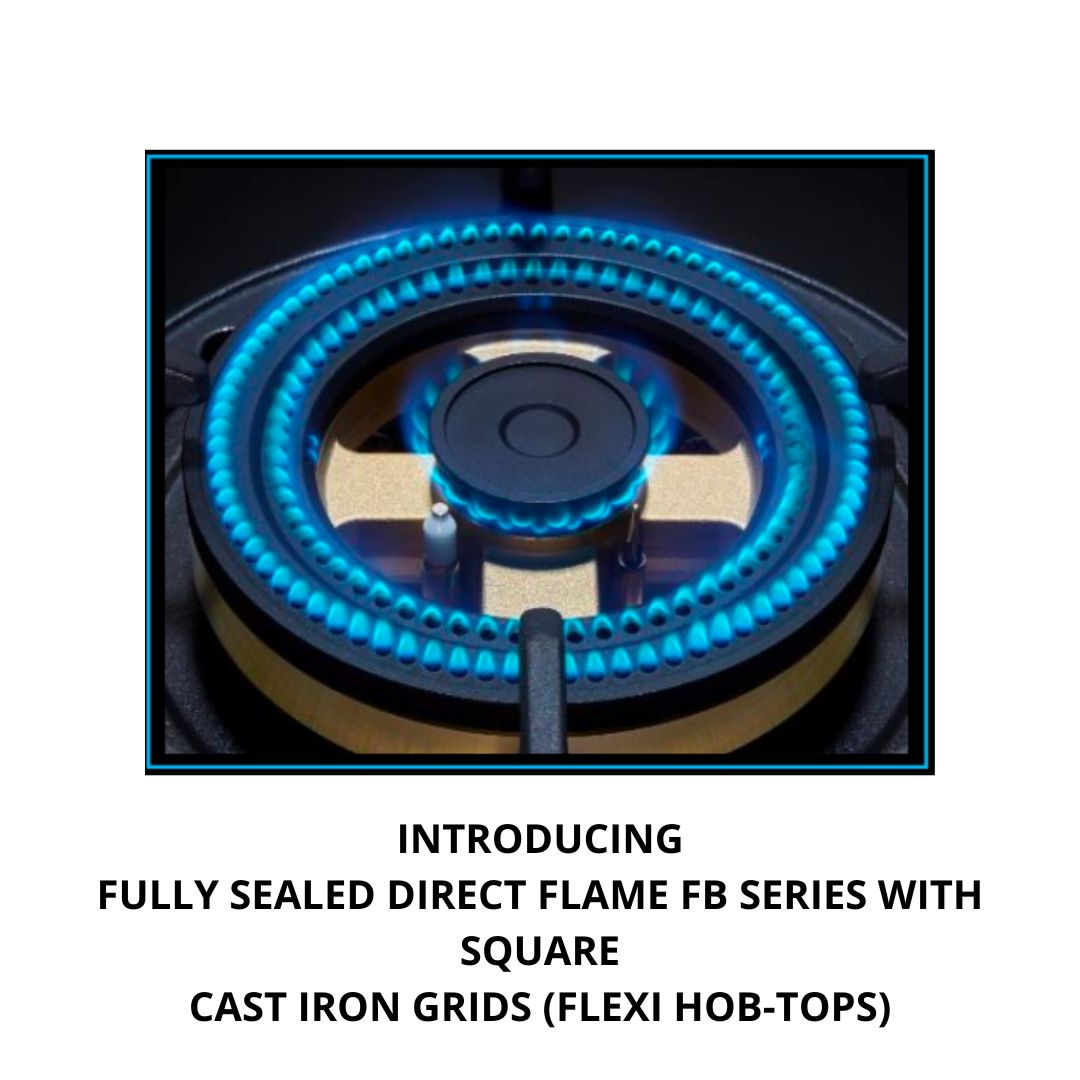 Elica 3 Burner Hobtop IND FLEXI FB 375 DX DFS DIrect Flame Technology