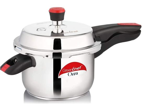 GREENCHEF 5 LITRE STAINLESS STEEL PRESSURE COOKER INDUCTION BASE (ORRA)