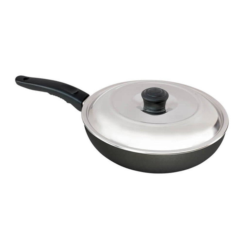 Nirlep Sakhi Induction Compatible Non-Stick Fry Pan With Lid (240 mm)