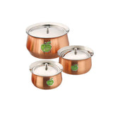 JVL Stainless Steel Cooking Classic Handi Pot Vessel (225ml, 350ml, 500ml )