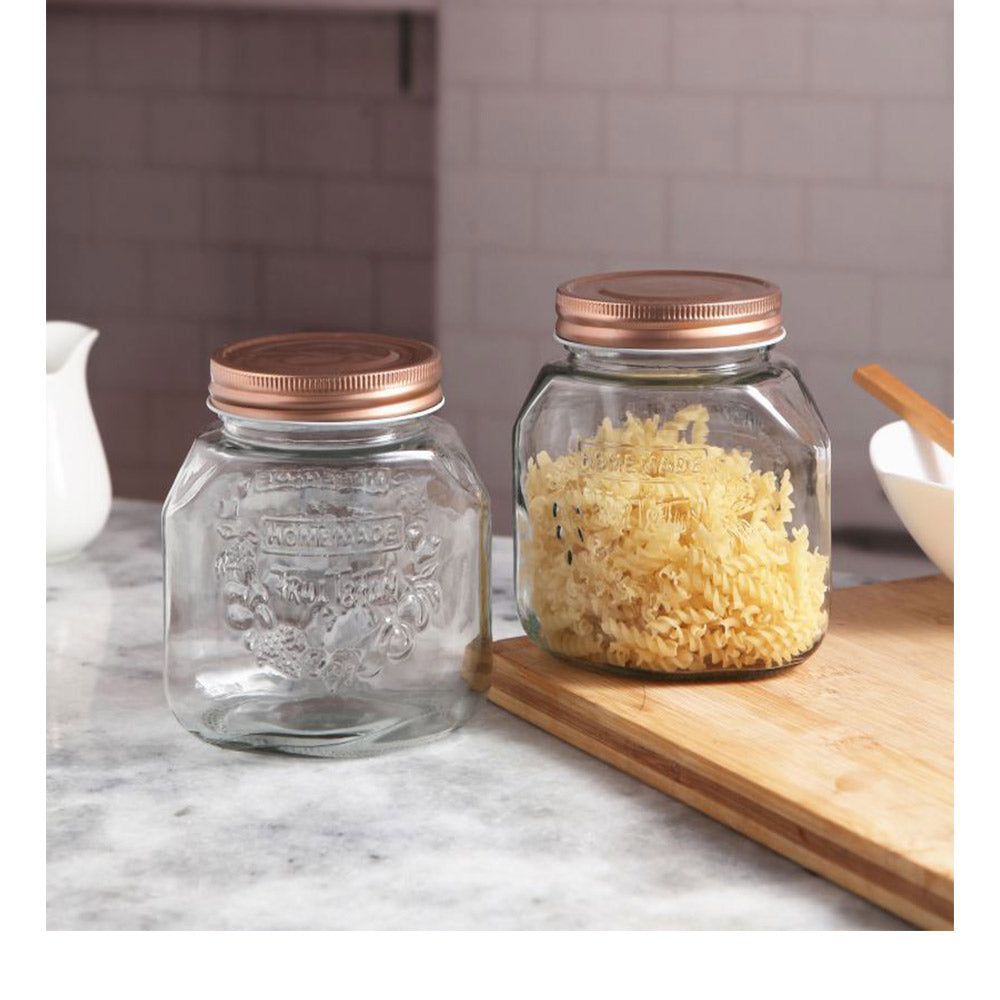 Roxx Container Panelled Square Jar (750 ml)