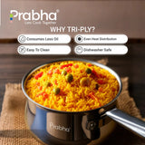 Prima Triply Kalash Saucepan With Lid – 1.7L, 16cm