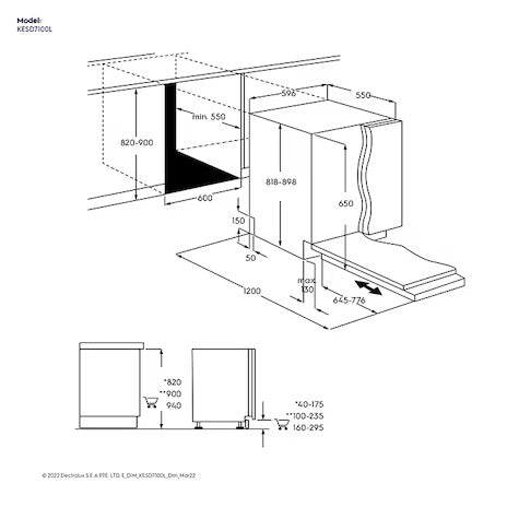 Electrolux KESD7100L 60cm UltimateCare 500 fully-integrated dishwasher with 13 place settings