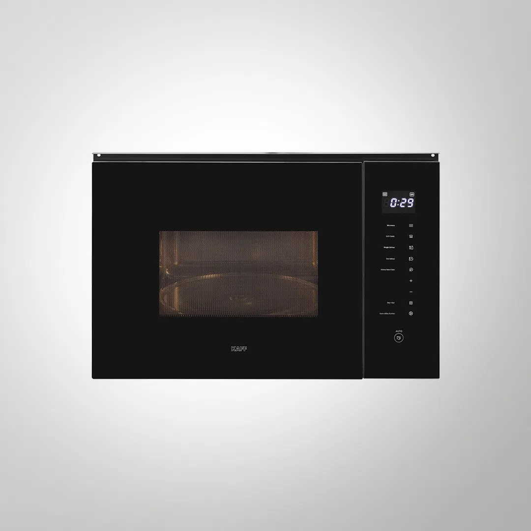 KAFF KMW HN6 BLK | Full Black Tempered Glass Finish With Touch Control | Capacity 28 L	|  Built In Microwave