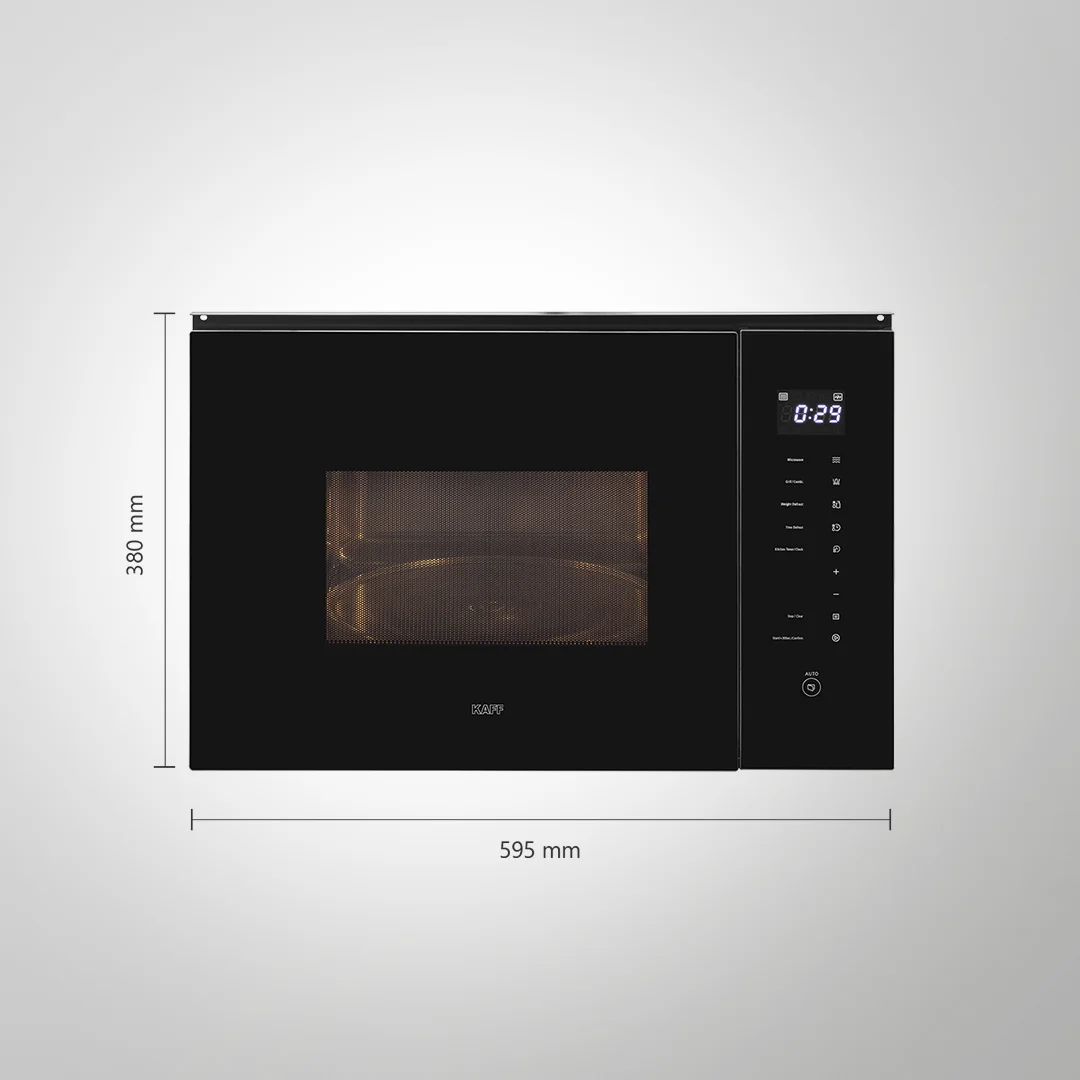 KAFF KMW HN 6 BLK Full Black Tempered Glass Finish With Touch Control Capacity 28L Built In Microwave