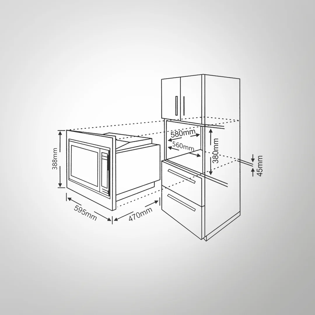 KAFF KMW 5PJ Built in Microwave Cavity 20 Liter Multi Programming Mode