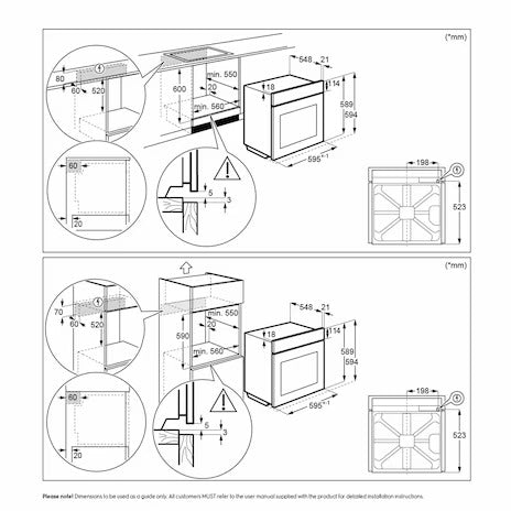 Electrolux KOCBP21X 60cm UltimateTaste 700 built-in single oven with 72L capacity