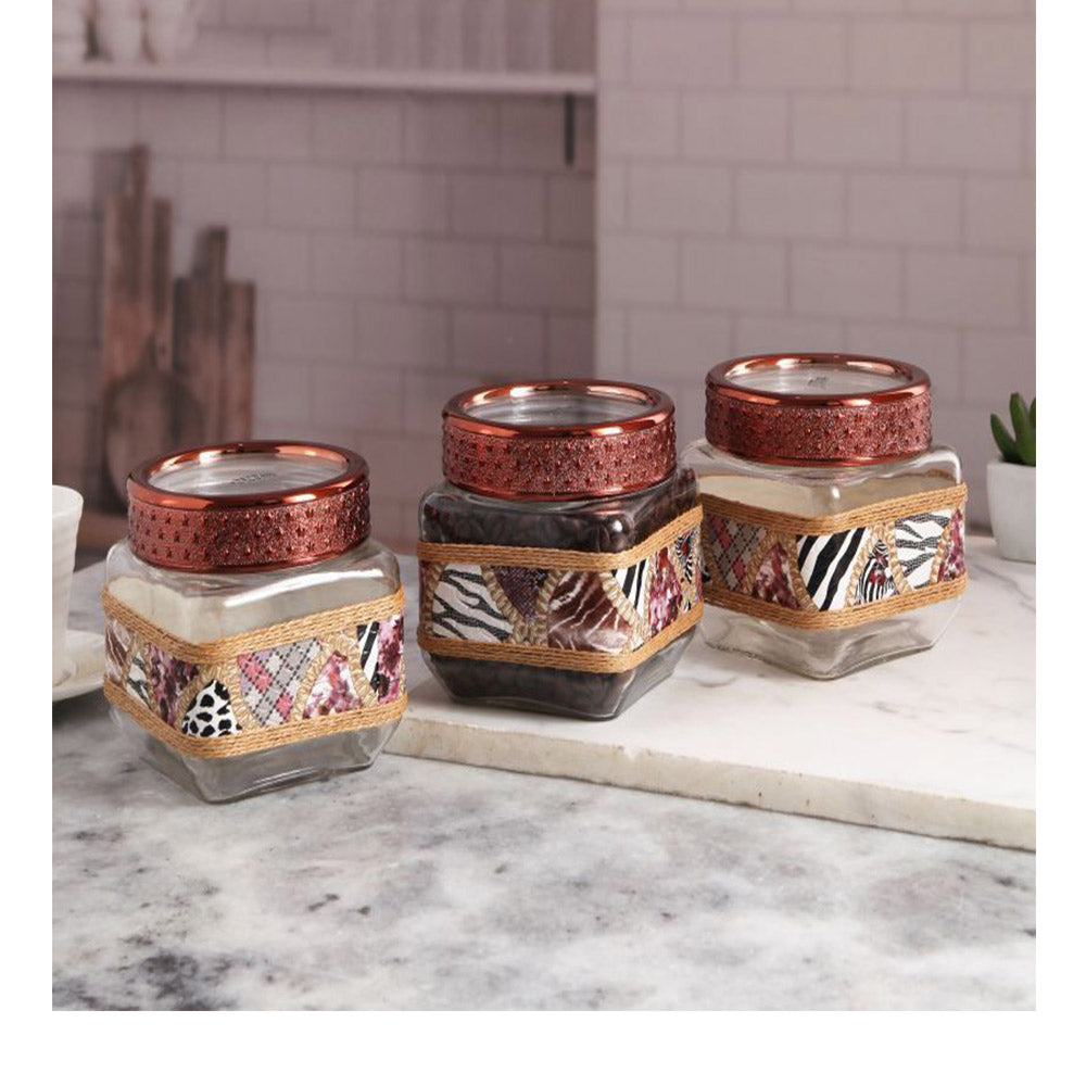 Roxx Container Decorated Jar Square (750 ml)