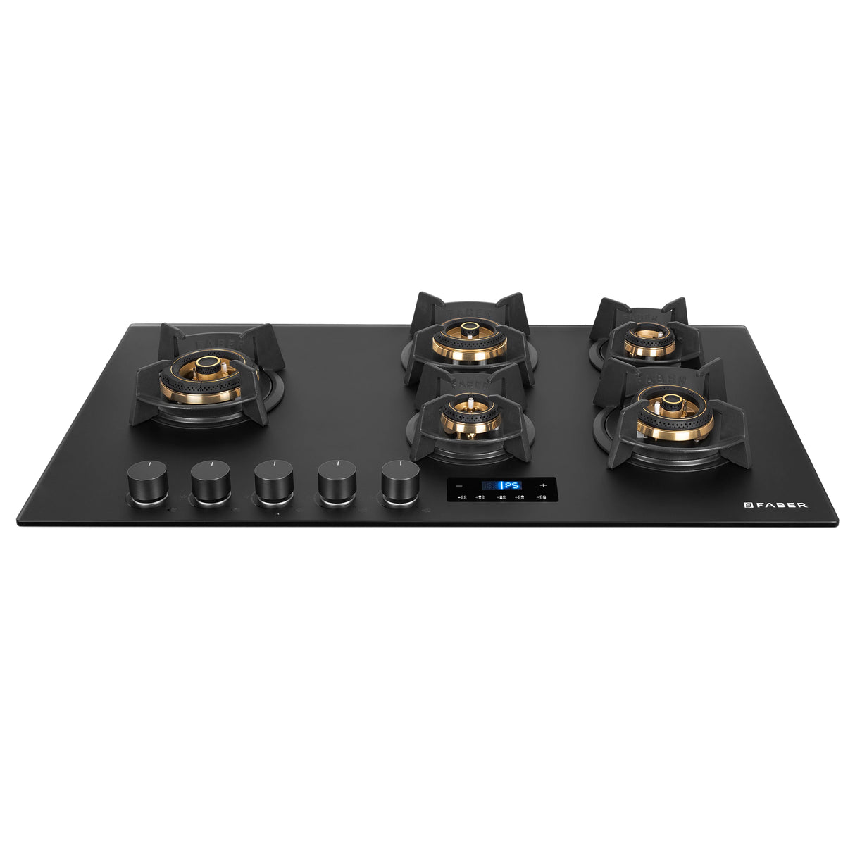 Hob Innova 905 BR AI FFD 90 cm 5 Burner Built-in Gas Hob Black Glass with Timer