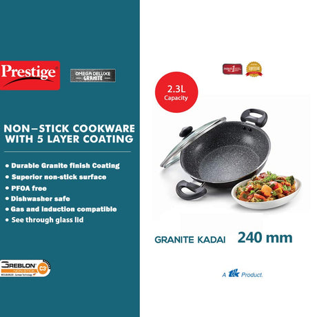 Prestige Omega Deluxe Granite Omni Tawa Black