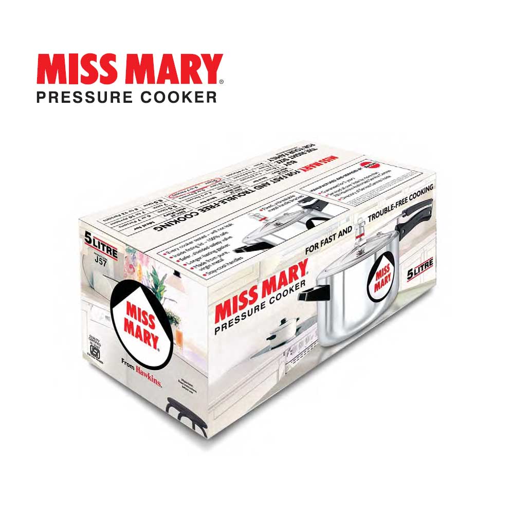 Hawkins Miss Mary Pressure Cooker 7 Litre: MM70 with Hawkins Genuine 2 Gasket & 2 Safety Valve