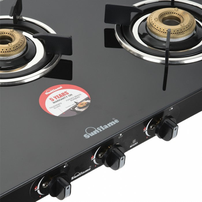 SUNFLAME  Magna 3 Burner BK Gas Stove