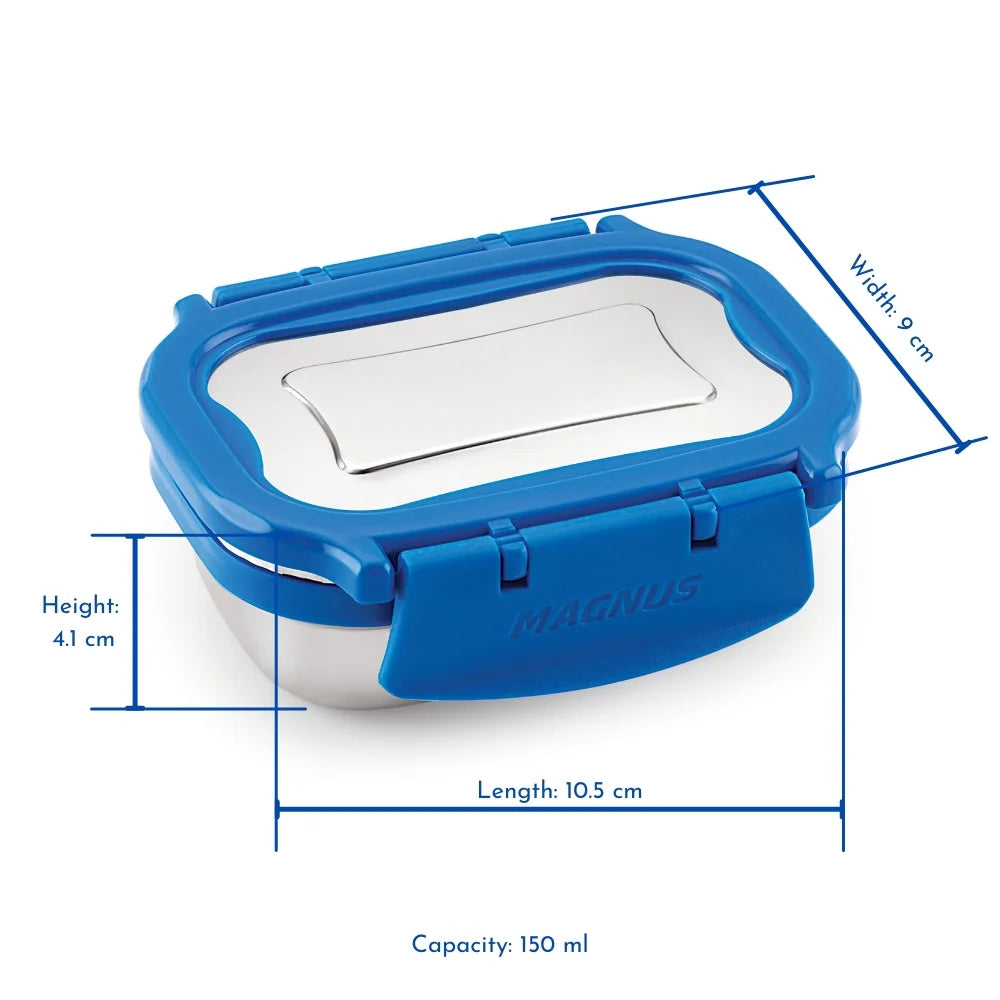 Bolt Deluxe Stainless Steel Lunch box for Office & School 150ML – Leak-Proof, Air-Tight Food Storage, Compact 150ml Lunch Box for Kids