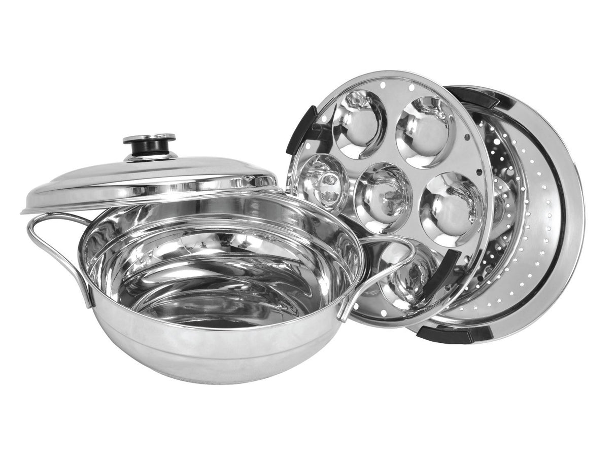 Meera Exclusive's Stainless Steel Induction Bottom Multi Kadhai - 5 Plates