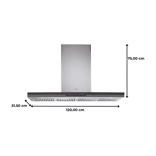 METEORITE ETB PLUS LTW 120 TOUCH LED 120 cm Wall Mounted Chimney