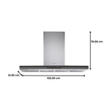 METEORITE ETB PLUS LTW 120 TOUCH LED 120 cm Wall Mounted Chimney