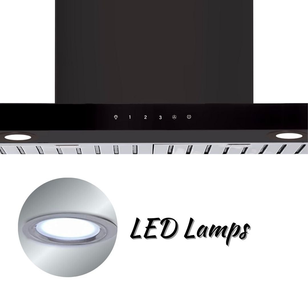 Elica Chimney METEORITE ETB PLUS LTW 60 NERO T4V LED