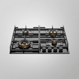 KAFF MFBX 604 Built in Hob 4 Full Brass Burners Square Drip Tray Black Shiny Finish