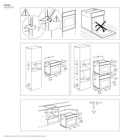 Electrolux KVLBE00X  45cm UltimateTaste 500 built-in combination microwave oven with 43L capacity