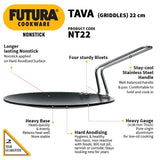 Hawkins Futura Non-Stick Tava 22 cm, 4.06 mm NT22