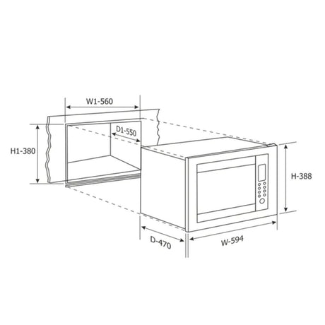 Glen Microwave Oven 674 with Convection Jog wheel Control 25 Ltr