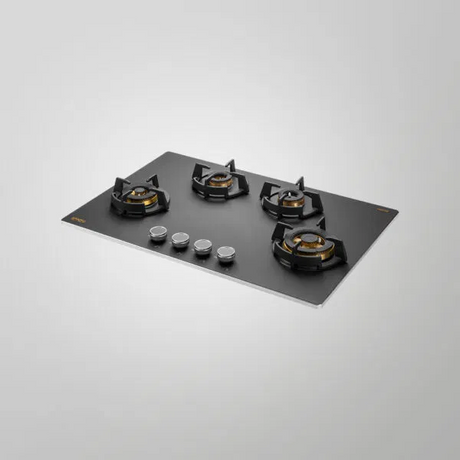 KAFF MSM 804 | Full Brass High Efficiency Burners with FFD | Ergonomic Designer Metal Knobs | Built in Hob