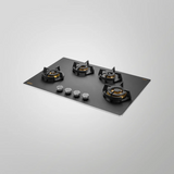 KAFF MSM 804X Full Brass High Efficiency Burners With FFD Thick Premium Frosted Black Glass Built In Hob