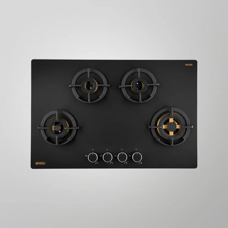 KAFF MSM 804 | Full Brass High Efficiency Burners with FFD | Ergonomic Designer Metal Knobs | Built in Hob