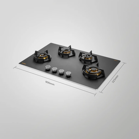 KAFF MSM 804 | Full Brass High Efficiency Burners with FFD | Ergonomic Designer Metal Knobs | Built in Hob