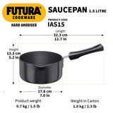 Hawkins Futura Hard Anodised Induction Compatible Ezeepour Saucepan 1.5 L (16 cm) IAS15