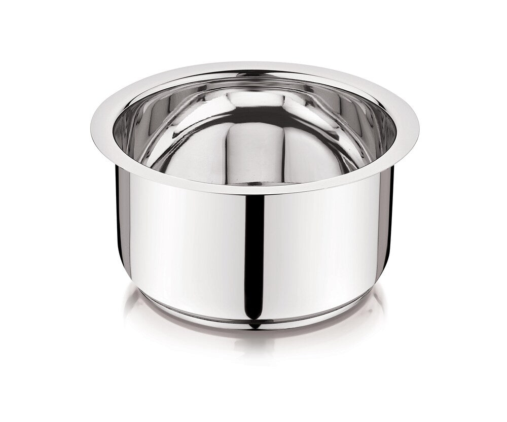 Mukti Stainless Steel Food Storage & Cooking|Tope & Pans|Tea & Coffee Pan|Curry, Gravy, Biryani Pan|Pots, Patilas, Kadhai & Topes|Impact Bonded Cooking Pan Without Lid|1500ml x 1pc