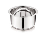 Mukti Stainless Steel Food Storage & Cooking|Tope & Pans|Tea & Coffee Pan|Curry, Gravy, Biryani Pan|Pots, Patilas, Kadhai & Topes|Impact Bonded Cooking Pan Without Lid|1500ml x 1pc
