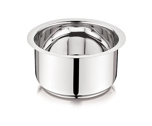 Stainless steel bowl on a white background