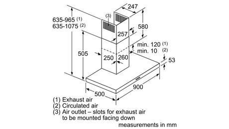 BOSCH CHIMNEY 4 WALL MOUNTED HOODS 90 CM DWB97DM50B
