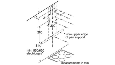 BOSCH CHIMNEY 4 WALL MOUNTED HOODS 90 CM DWB97DM50B
