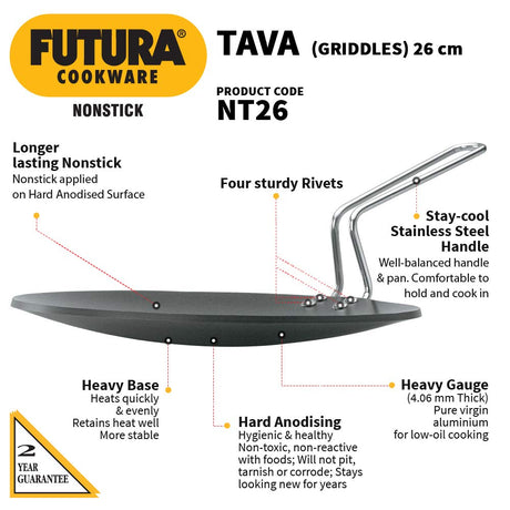 Hawkins Futura 26 cm Non-Stick Tava (Griddles) 