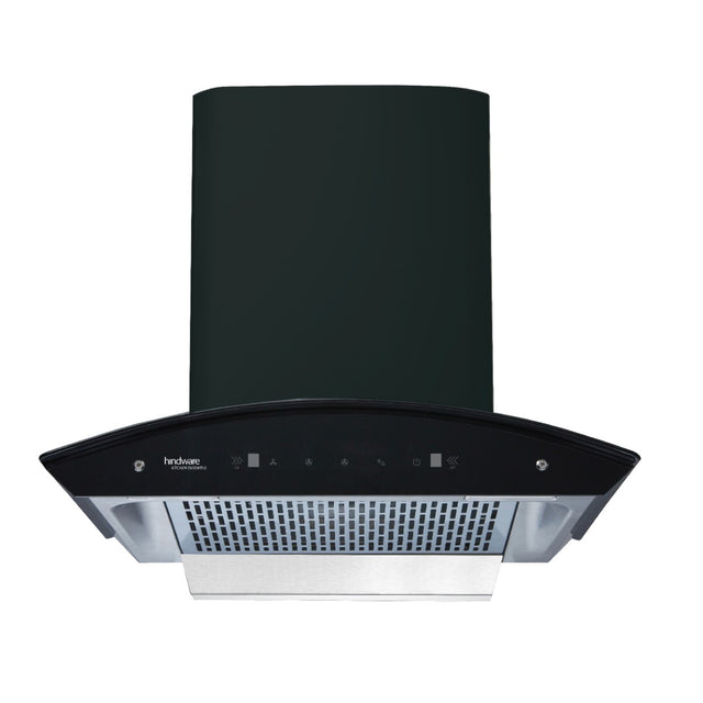 Hindware Oasis Blk 60cm Auto Clean Chimney, Suction 1200 m鲁/hr*, Filterless Technology Touch Control with Motion Sensor