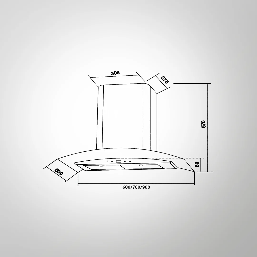 KAFF LIZ DHC 90 Dry Heat Auto Clean Technology Stainless steel Chimney