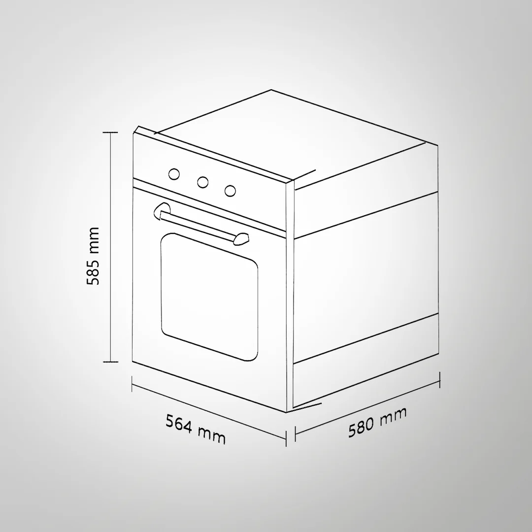 KAFF OV 81 TCBL 60cm Electric Oven | 3 Layer Glass Door |  Built In Ovens