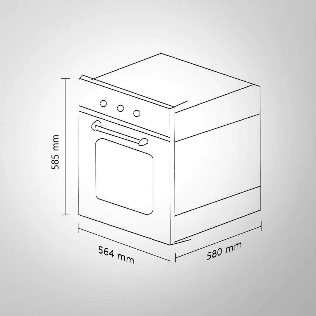 KAFF OV 70 AMSS 60cm Electric Oven With True Convection Built In Oven