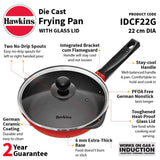 HAWKINS FRYING PAN 24 CM WITH GLASS LID (IDCF24G)