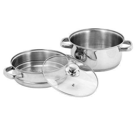 Vinod Steamers 2 Tier With Glass Lid / SS Lid (Induction Friendly) (20)