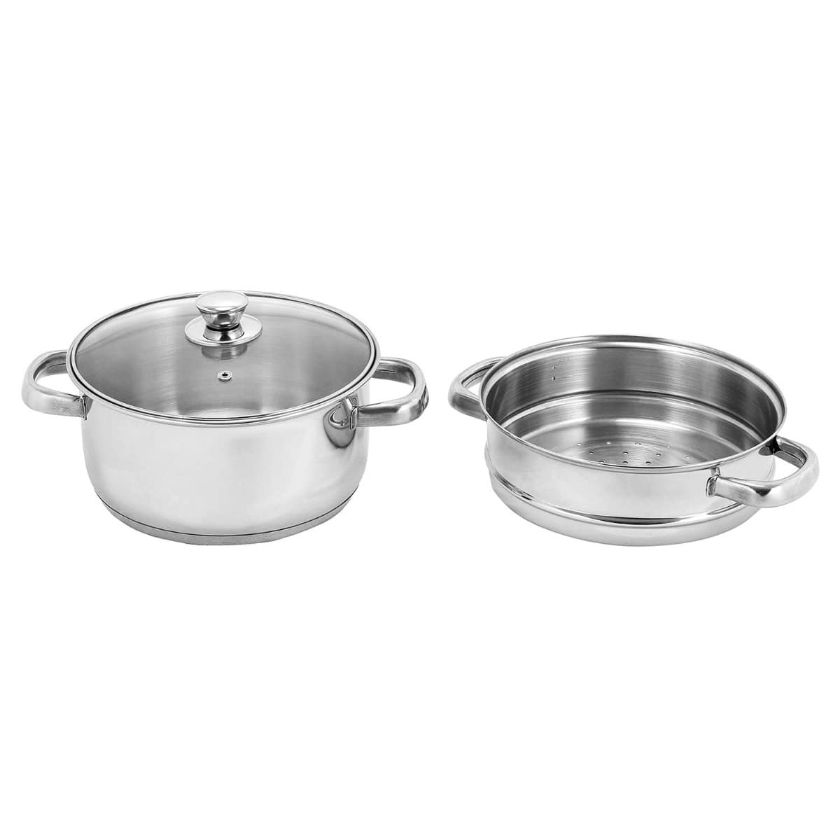 Vinod Steamers 2 Tier With Glass Lid / SS Lid (Induction Friendly) (20)