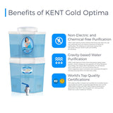 Kent  Gold Optima 10-Litres Gravity Based Non-electric Water Purifier (Aqua Blue/White)