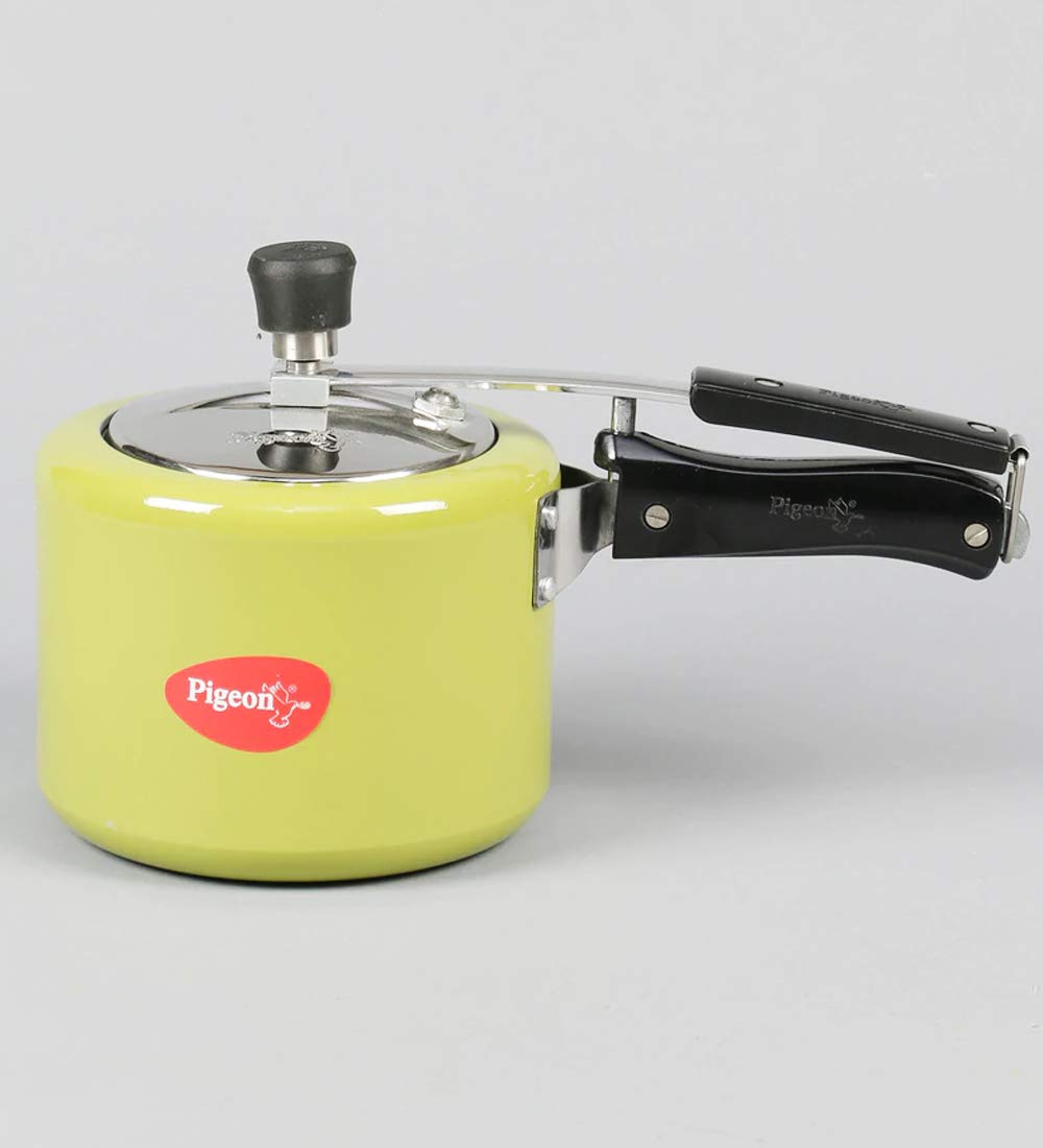 Pigeon by Stovekraft Chroma Induction Base Aluminium Pressure Cooker, 3 Litres, Yellow