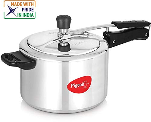 Pigeon by Stovekraft INOX Stainless Steel Inner Lid Pressure Cooker 5 Liter with 5 Years Warranty